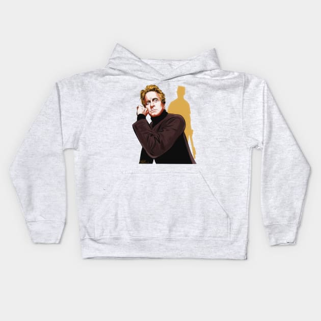 Michael Douglas - An illustration by Paul Cemmick Kids Hoodie by PLAYDIGITAL2020